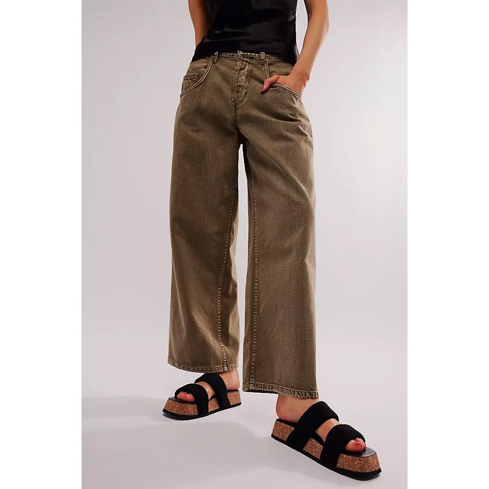 🎉LAST CHANCE🎉 FREE PEOPLE Fairmount Flared Sandals / Black - Picture 5 of 13